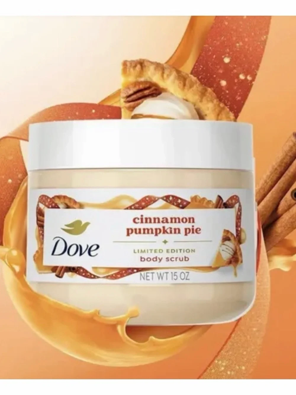 Dove CINNAMON PUMPKIN PIE 15 oz Body Scrub ~ Limited Edition ~ NEW